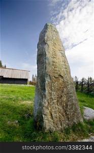 A viking stone landmark with ruins