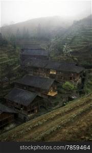 a village in the rice fields of the village of Longsheng in the province Guangxi in south of China.. ASIA CHINA GUANGXI