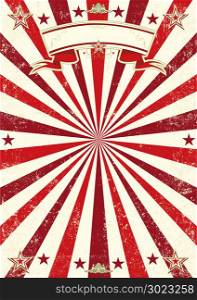 A vintage background with red sunbeams and a texture. Ideal poster for your show