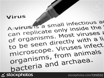 A virus is a biological agent that reproduces inside the cells of living hosts. When infected by a virus, a host cell is forced to quickly produce thousands of identical copies of the original virus.