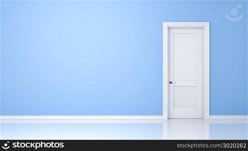 A wall and a door in an empty flat with space for your content
