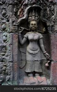 A wall carving from the Angkor temples in Cambodia.