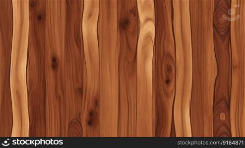 A Walnut Wood Plank Background is Cosy and Rustic. Generative AI.