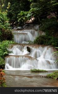 a waterfall in the Tropical Forest near the Village of Fang north of the city of chiang mai in the north of Thailand in Southeastasia. &#xA;&#xA;&#xA;