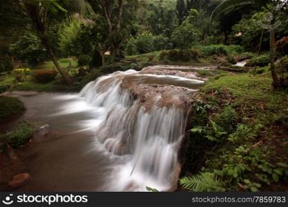 a waterfall in the Tropical Forest near the Village of Fang north of the city of chiang mai in the north of Thailand in Southeastasia. &#xA;&#xA;&#xA;