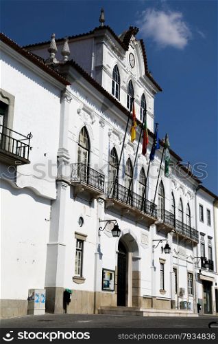 A white building in the Portuguese city of Evora