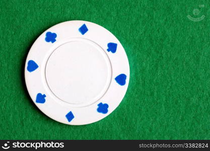 A white one dollar poker chip