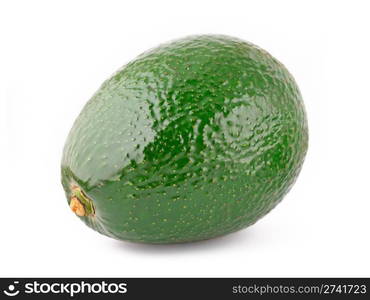 A whole avocado isolated on white background