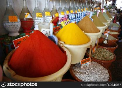 A wide variety of spices on display