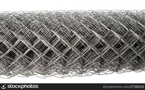 a wire mesh Rabitz, rolled, closeup shot