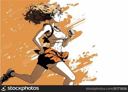 A woman doing fitness. Cartoon abstract illustration. High quality illustration. A woman doing fitness. Cartoon abstract illustration.
