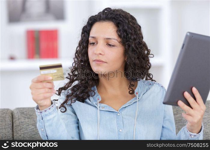 a woman doing online shopping concept