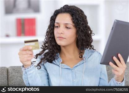 a woman doing online shopping concept
