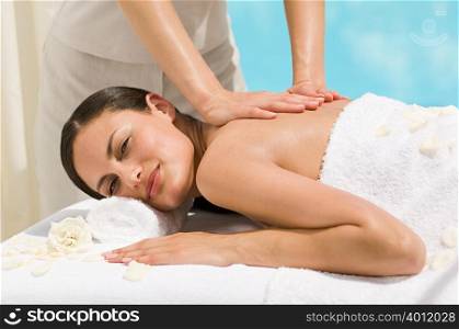 A woman having a massage