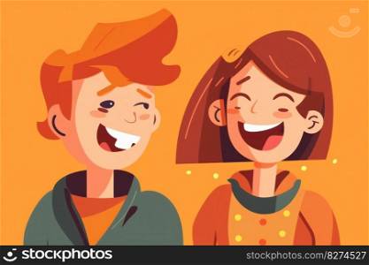 A woman with a contagious smile, enjoying the positive and lighthearted atmosphere of an April Fool’s Day party. The image captures the essence of genuine happiness and satisfaction. AI Generative. 