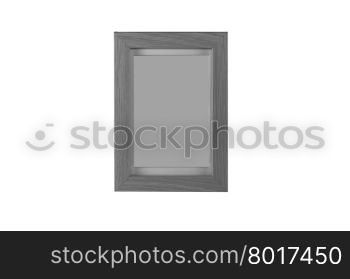 A wood picture frame, with clipping path. black and white photography