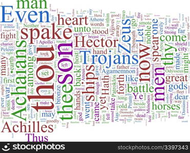 A word cloud based on Homer&rsquo;s Illiad