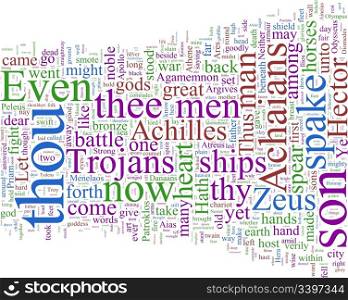 A word cloud based on Homer&rsquo;s Illiad