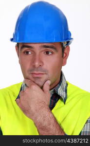 A worried tradesman