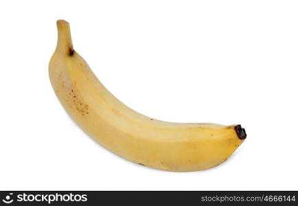 A yellow banana isolated on a white background