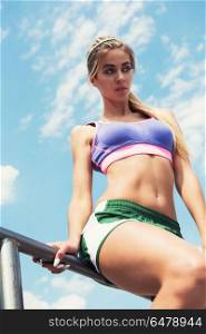 A young beauty athletic woman. A young beauty athletic woman in sportswear