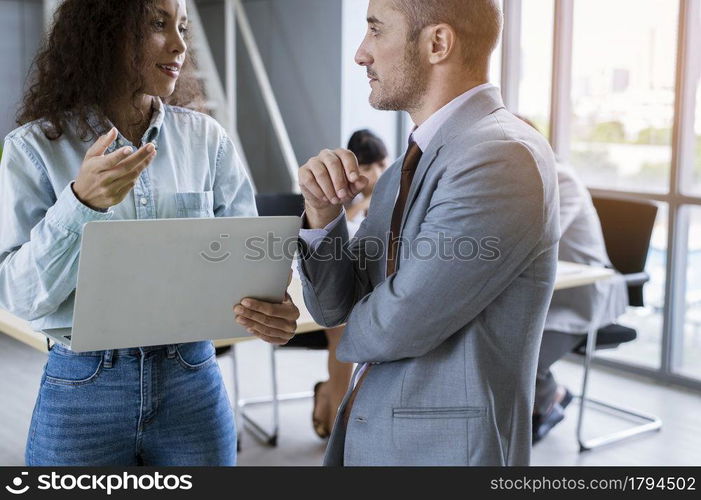 A young business people discussing and brainstorming at modern office. young business people discussing and brainstorming at modern office