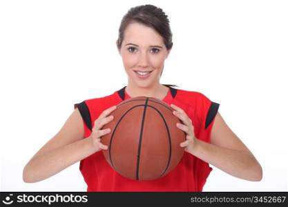 a young female basket-ball player