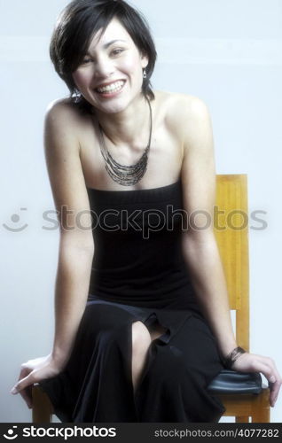 A young female model Smiles at camera. .