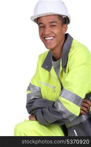A young traffic guard