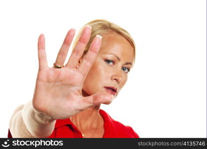 a young woman holds her hands to her face. defense against domestic violence.