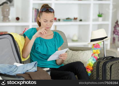 a young woman preparing herself for holiday