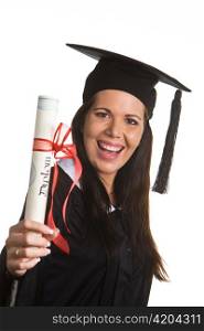 a young woman with a doctorate after successful completion of their studies