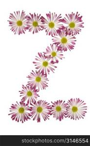 A Z Made Of Pink And White Daisies