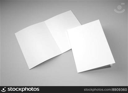 A2 brochure blank white template for presentation and design.3D illustration. A2 brochure blank white template for presentation and design.3D illustration.