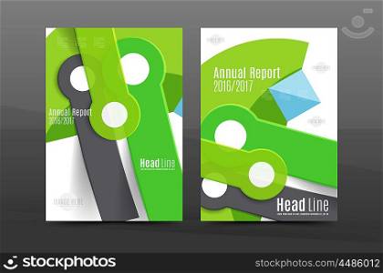 A4 flyer or annual report layout geometric shape design. Multipurpose A4 flyer or annual report layout. Various geometric shapes design. A4 size page