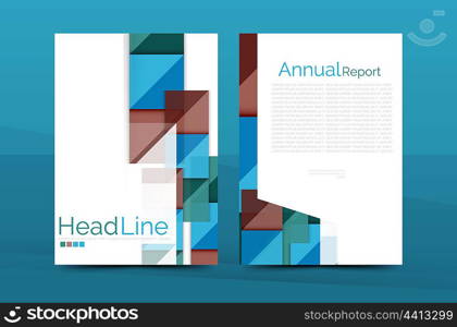 A4 front page business identity for annual report, Corporate brochure leaflet and abstract geometric background with headline