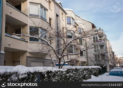 Aachen apartments during winter