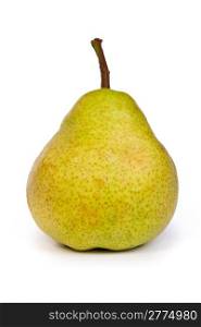 Aasty ripe green pear isolated on a white background