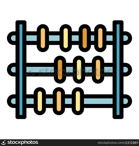 Abacus accounting icon. Outline abacus accounting vector icon color flat isolated. Abacus accounting icon color outline vector