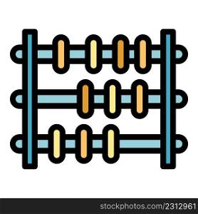 Abacus accounting icon. Outline abacus accounting vector icon color flat isolated. Abacus accounting icon color outline vector