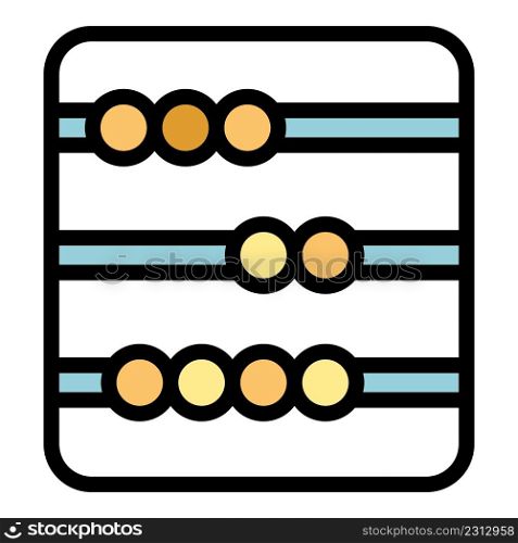 Abacus calculate icon. Outline abacus calculate vector icon color flat isolated. Abacus calculate icon color outline vector