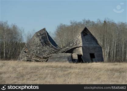 Abandoned barn in a field, Manitoba, Canada