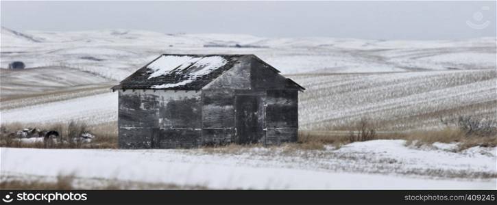 Abandoned Buildings Saskatchewan Prairie Rurual Scene Panorama Beauty