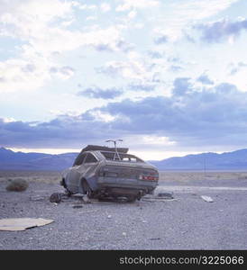 Abandoned Car In The Desert