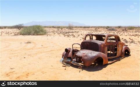 Abandoned car in the Namib Desert, Namibia