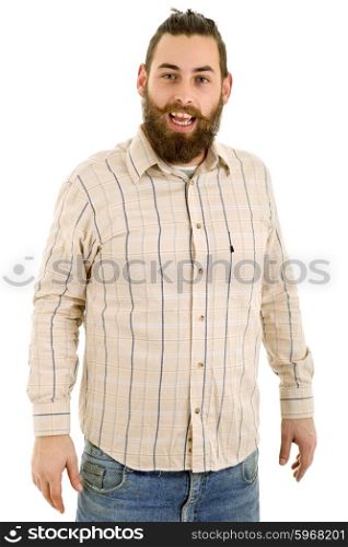 abandoned casual man portrait in white background