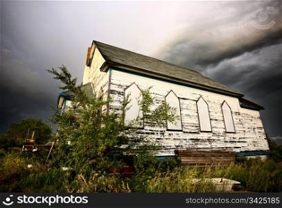Abandoned Church After Storm in Saskatchewan Canada