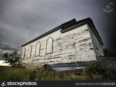 Abandoned Church After Storm in Saskatchewan Canada