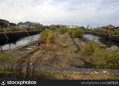 Abandoned dry docks in Glasgow