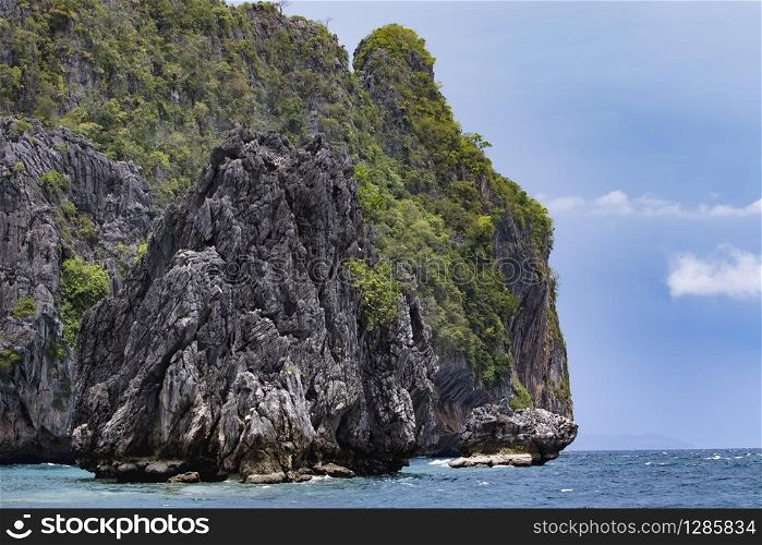 abandoned limestone island in andaman sea myanmar